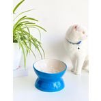 SERAMİK YAVAŞ YEME KEDİ MAMA KABI (MAVİ)