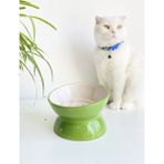 SERAMİK YAVAŞ YEME KEDİ MAMA KABI (YEŞİL)