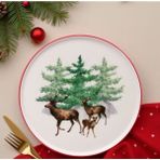 Seramikci Yılbaşı Servis Tabağı Deer 27 cm 6lı Set