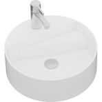 Seramiksan Livello Tezgah Üstü Yuvarlak Batarya Delikli Lavabo 42 cm - Beyaz
