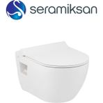 Seramiksan Ocean Kanalsız Asma Klozet A031171H, NKP Grande Yavaş Kapak - Beyaz