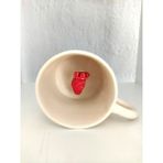 Serapça Seramik Içimdeki Kalp Kahve Fincanı - 310 ml - Beyaz