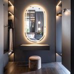 Serava Led'li Lazer Kumlamalı Lavabo & Banyo Aynası (Dokunmatik Sensörlü) günışığı led 90 x 50