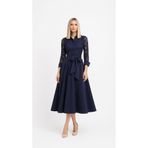 SERAVENZA COUTURE Maxi Boy Üst Dantel Kaplamalı Şık Gömlek Elbise COU-122