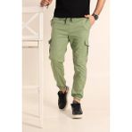 Serazat Erkek Kargo Pantolon Lastikli Paça Cüzdan Cepli Joger Pantolon - Su Yeşili - XL - 2XL