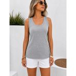 Serba Gri Melanj Kalın Askılı Kadın Atlet Bluz - XL