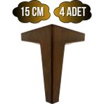Serçe Düz 15CM Plastik Ayak Mobilya Masa ve Dolap AYAĞI(15CM)(AHŞAP Rengi) - 15cm - 4 ADET