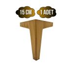 Serçe Düz 15Cm Plastik Ayak Mobilya Masa Ve Dolap Ayağı(15Cm)(Meşe) Meşe 15Cm 15Cm - 1 Adet