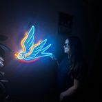 Serçe Neon Duvar Sanatı, Neon Duvar Dekoru, Neon Duvar Tabelası, Uçan Kuş Duvar Tabelası, Led Oda Dekoru, Ev Ofis Dekoru, (Uzaktan Kumandalı)