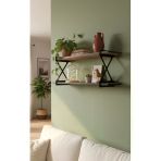 Serçedesign 2'Li Dekoratif Duvar Rafı – Modern Tasarım, Kolay Montaj, 90X20 Cm - Ceviz Desenli