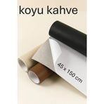 Serdax Extra Yapışkanlı Suni Deri - Koyu Kahve 45X150 cm - Kahverengi - 45 cm