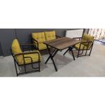 Serdem 2+1+1+Masa Bahçe Balkon Mobilya Takımı Sarı