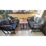 Serdem 2+1+1+Sehpa Bahçe Balkon Mobilya Takımı Antrasit