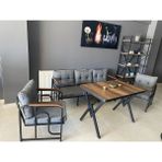 Serdem 3-1-1-Masa Bahçe Balkon Mobilyası Gri