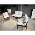 Serdem-(Eco)-2-1-1- Metal Bahçe Balkon Takımı Mobilya Grubu(Krem)