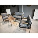 Serdem-(Eco)-2-1-1--Sehpa - Metal Bahçe Balkon Takımı Mobilya Grubu (Gri)
