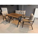 Serdem-(Ester)-2+1+1+Masa Bahçe Balkon Mobilyası Koltuk Capicino-Kazayağı