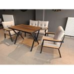 Serdem-(Ester)-2+1+1+Masa Bahçe Balkon Mobilyası Koltuk Krem