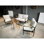 Serdemdizayn Serdem-(Eco)-2-1-1--Sehpa -Metal Bahçe Balkon Takımı Mobilya Grubu (Krem)
