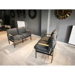 Serdemdizayn Serdem-(Eco)-2-2- Metal Bahçe Balkon Takımı Mobilya Grubu (Antrasit)