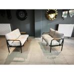 Serdemdizayn Serdem-(Eco)-2-2- Metalbahçe Balkon Takımı Mobilya Grubu (Krem)
