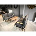 Serdemdizayn Serdem-(Eco)-2-2-Sehpa Metal Bahçe Balkon Takımı Mobilya Grubu(Antrasit)