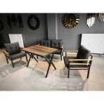 Serdemdizayn Serdem-(Kuqu)-2+1+1+Masa Bahçe Balkon Takımı Mobilya Grubu (Antrasit)
