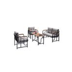 Serdemdizayn Serdem Sehpali Bahce Balkon Takimi 2+1+1 Gri