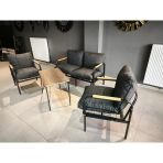 Serdemdizayn Serdem(Eco) 2+1+1+Sehpa Bahçe Balkon Mobilyası Antra