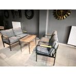 Serdemdizayn(Eco) Serdem Sehpalı Bahçe Balkon Takımı 2+2+Sehpa--Gri