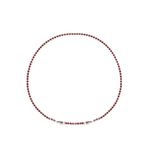 Serelia Kırmızı Zirkon Taşlı Yuvarlak Model Su Yolu Silver Kolye (Silver/Standart)