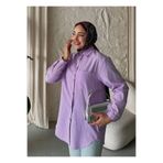 Serelina Uzun Kollu Astarsız Yazlık Gömlek TNS-4142 Lila XL
