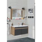 Serena Ea 100 Cm, Seramik Lavabolu Banyo Dolabı Seti, Mdf, Hazır Kurulu - Antrasit