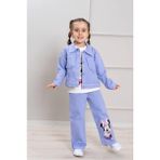 Serenad Kids Ideal Sepet-Yeni Sezon M.mause Desenli 3 Lü Pantolon Ceket ve Tshirt Takım 3-10 Yaş - 3 - 4 Yaş - Mor - Beyaz