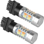Serendipitous 2x Yüksek Güçlü 3157 LED Drl Beyaz/amber Switchback Dönüş Sinyali Park 20-SMD-5730 Ampuller Çift Renk (Yurt Dışından) - Siyah