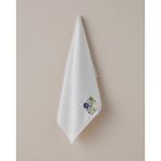 Serene Floral Pamuk Kabartma Nakışlı Yüz Havlusu 50X80 cm Beyaz