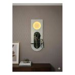 SERENGETI ART MİMOZA AHŞAP PİLLİ LEDLİ İSKANDİNAV TARZI SALON DUVAR RAFI MODERN ÇİÇEKLİK 30 X 80 CM
