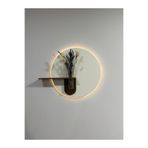 SERENGETI ART ORKİDE AHŞAP PİLLİ LEDLİ İSKANDİNAV TARZI SALON DUVAR RAFI MODERN ÇİÇEKLİK 40 X 75 CM