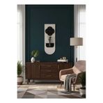 SERENGETI ART YONCA AHŞAP PİLLİ LEDLİ İSKANDİNAV TARZI SALON DUVAR SAATİ MODERN ÇİÇEKLİK 40 X 110 CM