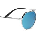 Serengeti Shelby SS533004 54 Unisex Gümüş Geometrik Çerçeve Güneş Gözlüğü