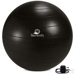 Serenily Fitness için Egzersiz Topu - Ev Spor Salonu ve Yoga Aksesuarları için Yoga Topu Sandalyesi. Egzersiz Kılavuzu ve Pompalı Hamilelik için Doğum Topu. Denge Antrenörü, Pilates, Terapi ve Ofis