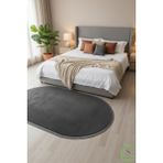 Serenita Home Post/peluş Yıkanabilir Kaymaz Taban Yumşacık Antrasit Saçaklı Modern ve Şık Salon Oturma Odası Mutfak Çocuk Odası Koridor Antre Halısı - 60 x 400 cm