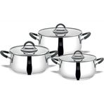Serenk Modernist 6 Parça 18/10 Paslanmaz 18-22-26 cm Çelik Tencere Seti
