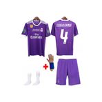 Sergio Ramos 2017 Real Madrid Sergio Ramos Mor 4 Lü Set Çocuk Futbol Forma Takımı Cardif Ligi Ytgrt DDDDDD6541231