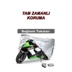 Sergül Kral Motor KR-12 Elektrikli Arka Çanta Uyumlu Kalın 4 Mevsim Koruma Gri Motosiklet Brandası