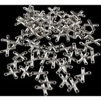 Serhat Aksesuar ve El İşçilik Çarpı Desenli 26X16 Mm Metal Pul 10 Adet (Küpe Aparatı, Bileklik Ucu, Broş Aksesuar)