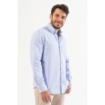 Serhat POLAT Premium Quality / Comfort Fit / Rahat Kesim Kolay Ütülenebilir Erkek Gömlek - Bebek Mavisi - XL