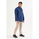 Serhat POLAT Premium Quality / Comfort Fit / Rahat Kesim Kolay Ütülenebilir Erkek Gömlek - Koyu Mavi - 2XL