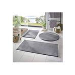 SERİA HALI Sarar Post 3'lü Banyo Halısı (60X100, 40X60, 60X60 YUVARLAK) Peluş Post Halı Klozet Takımı Antrasit
