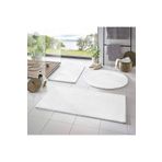 SERİA HALI Sarar Post 3'lü Banyo Halısı (60X100, 40X60, 60X60 YUVARLAK) Peluş Post Halı Klozet Takımı Beyaz